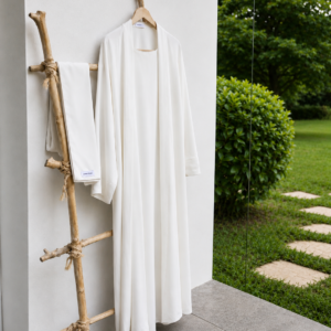 Abaya 3 Piezas — Blanco