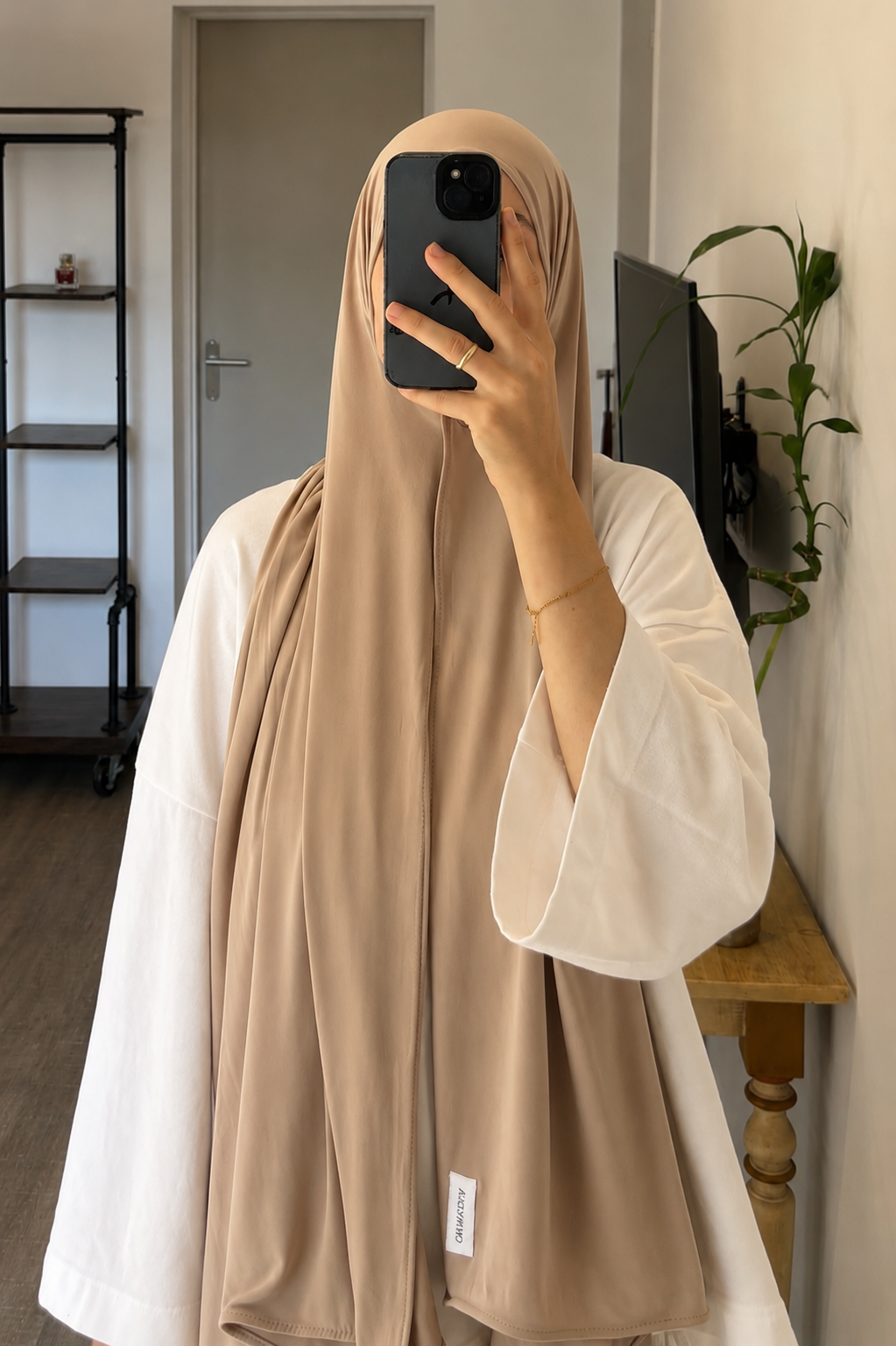 Hijab Jersey Premium beige de OHMYDUA
